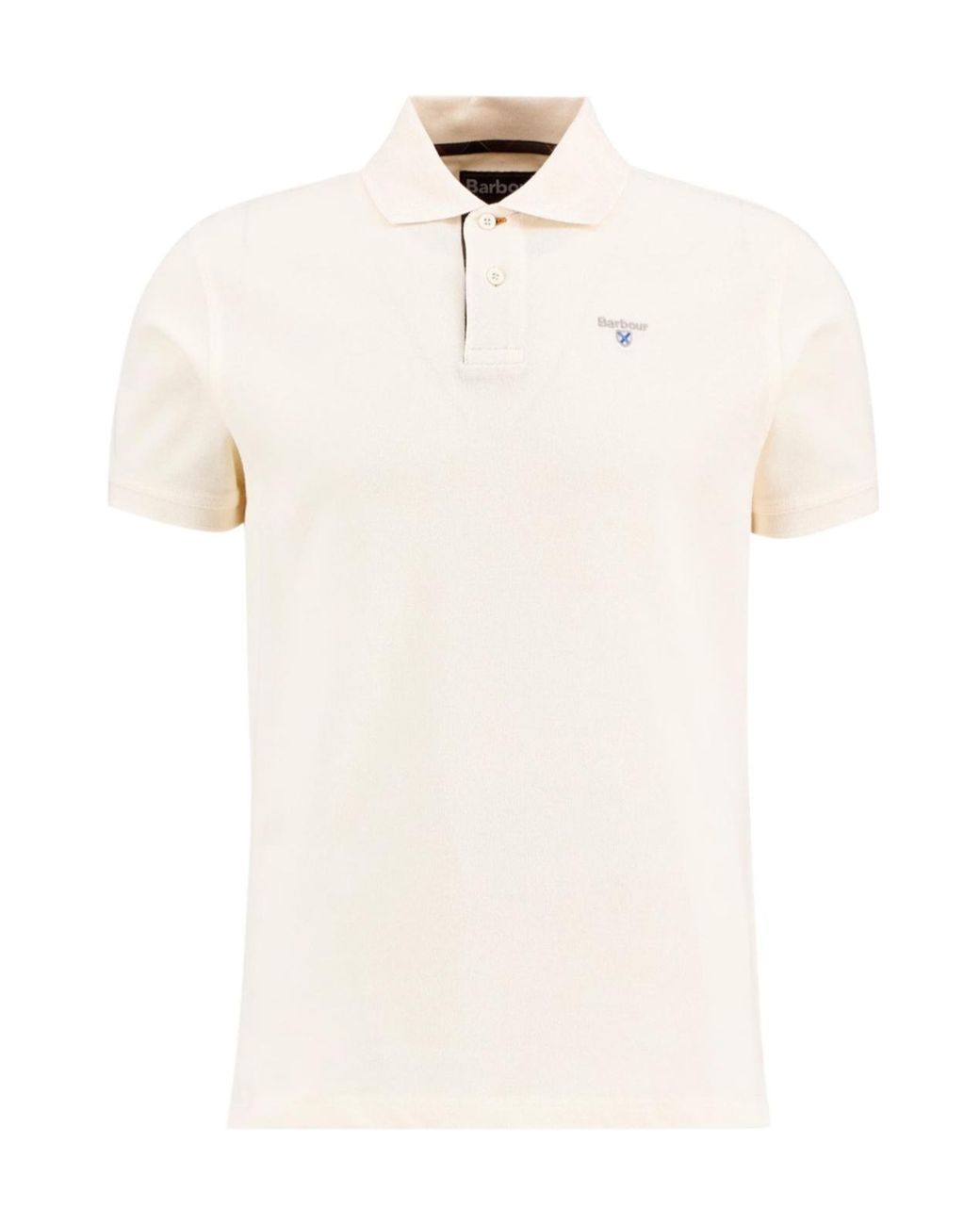 Barbour White Logo Embroidered Polo Shirt for men