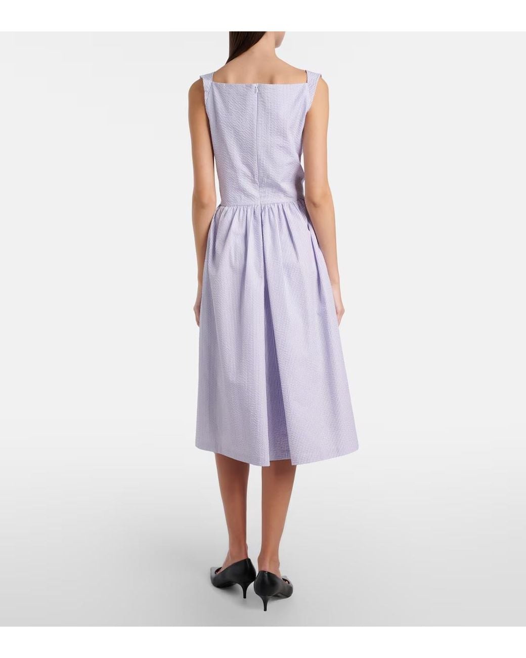 Vivienne Westwood Purple Sunday Cotton Seersucker Midi Dress