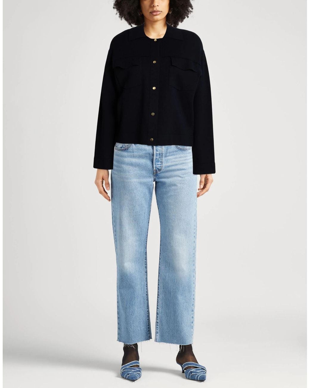 Max Mara Black Solid-Colored Knit Top
