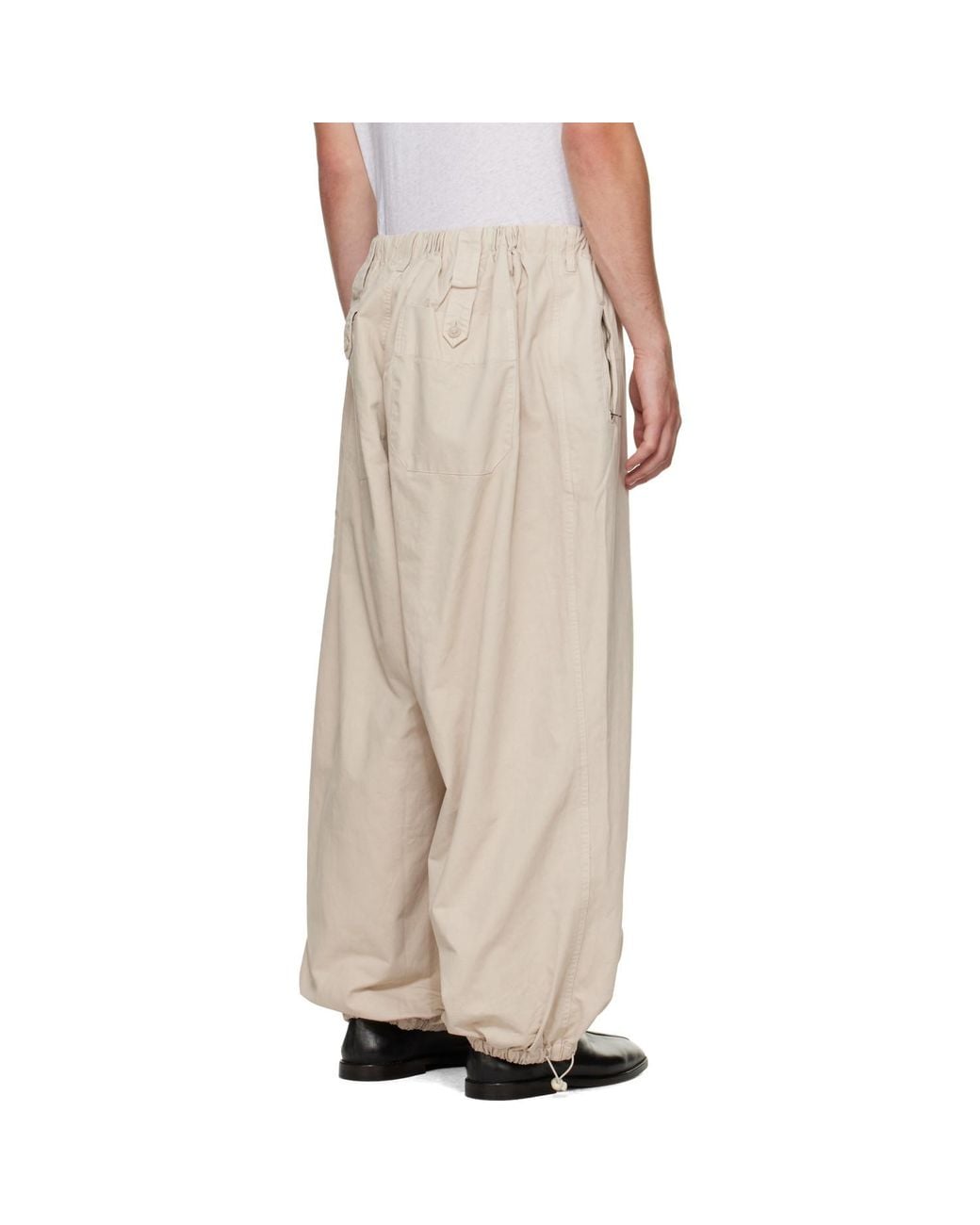 Entire studios Natural Pleated Casual Trousers for men