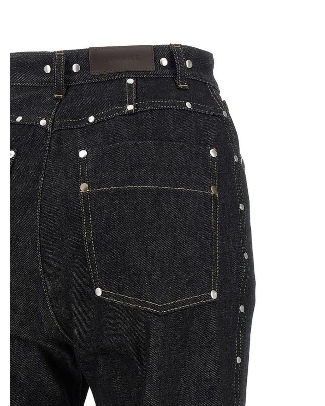 Lemaire Gray Panelled Studded Trousers
