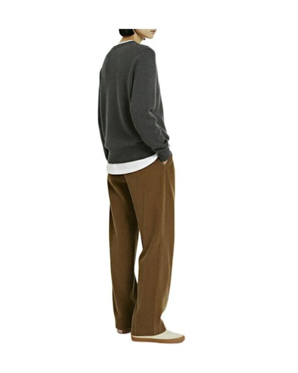 The Row Gray Ligeia Knit Cashmere V-Neck Sweater