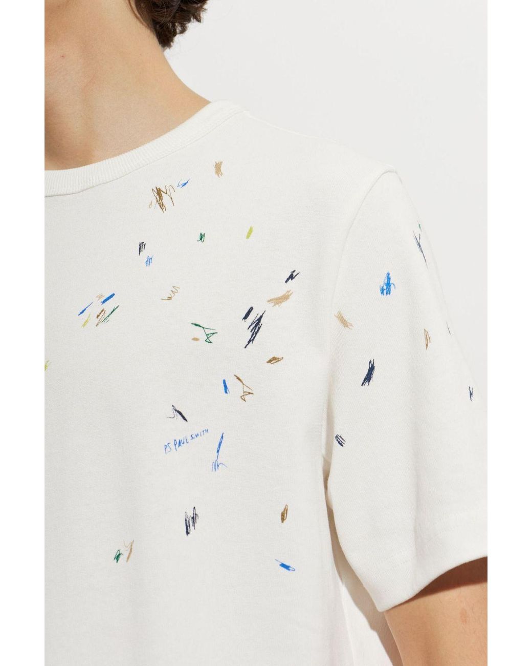 Paul Smith White Ps Paul Smith Abstract Print T-Shirt for men