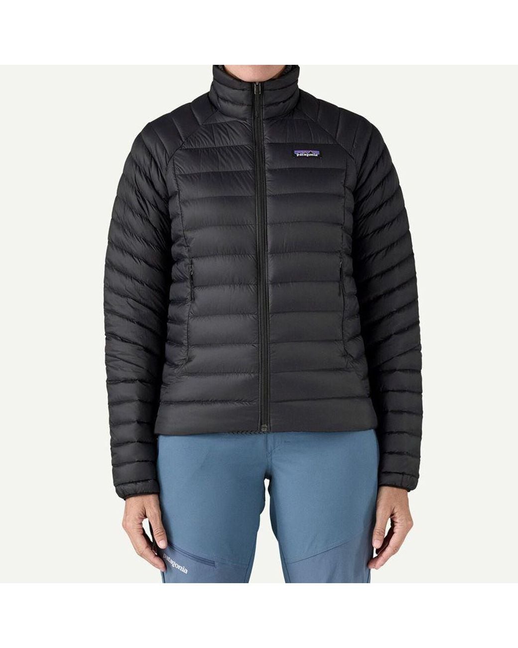 Patagonia Black Down Sweater Quilted High Collar Jacket