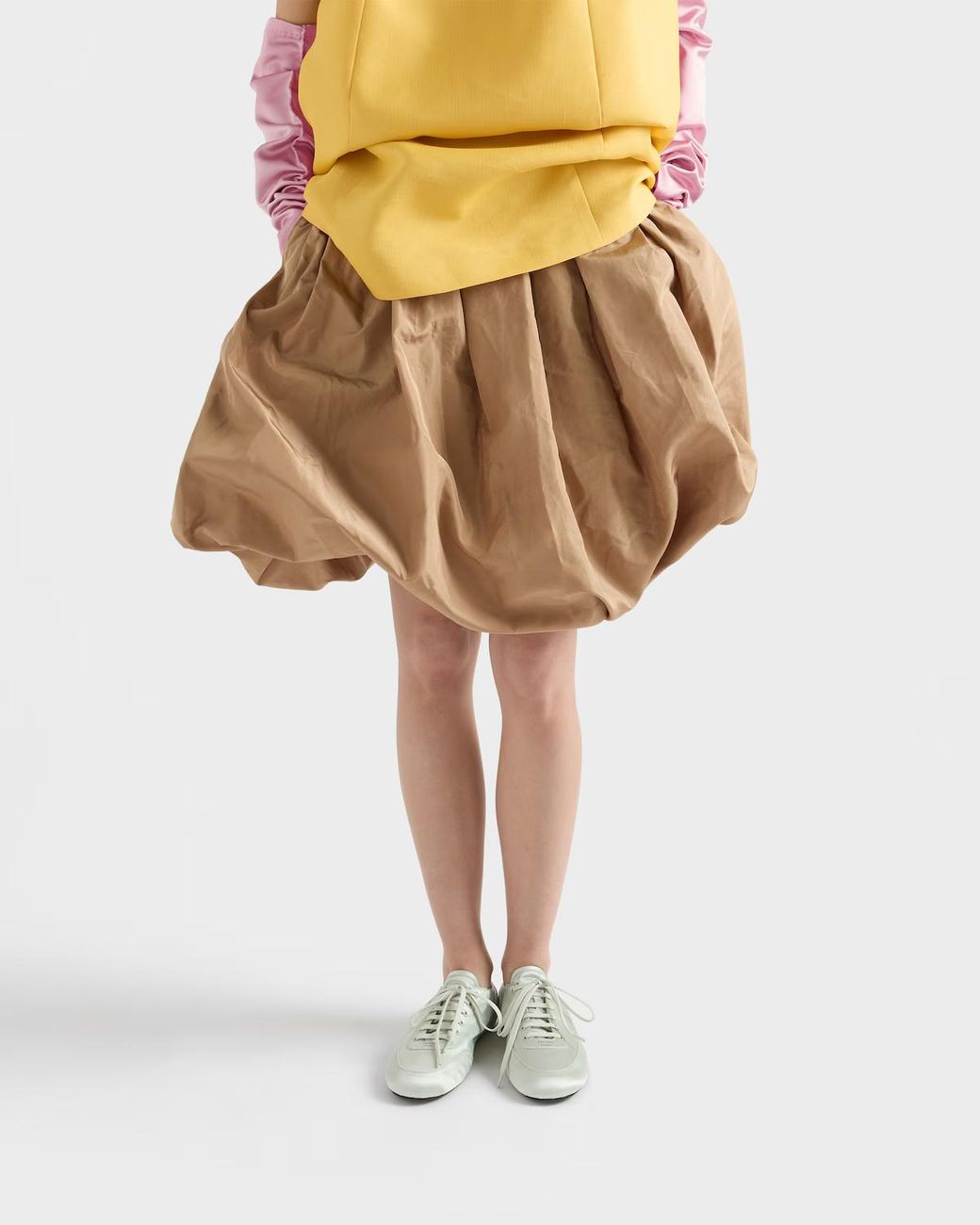 Prada Natural Technical Taffeta Skirt