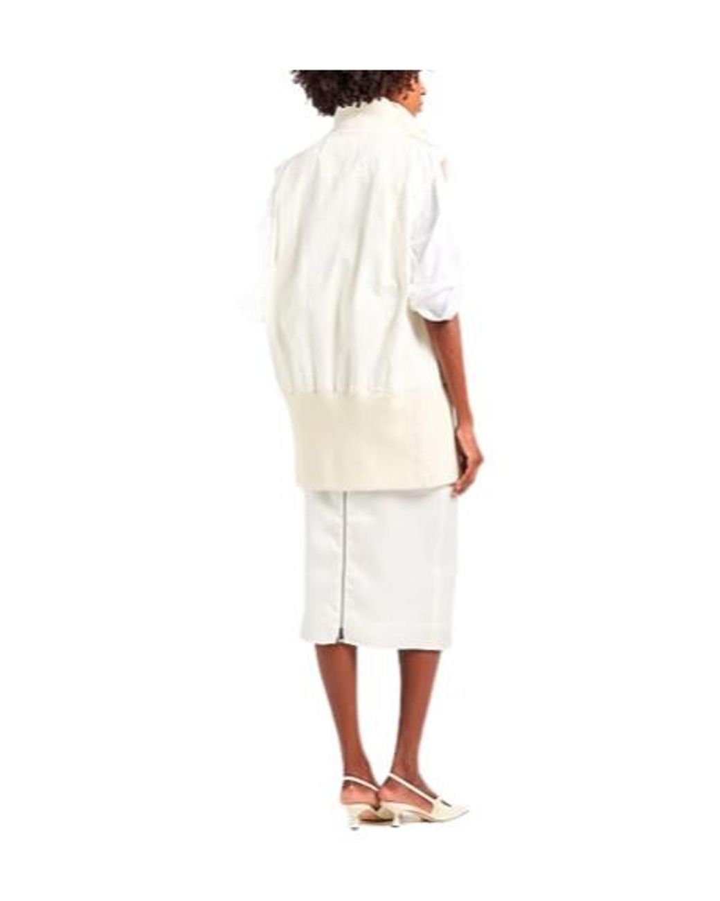 MM6 by Maison Margiela White Minimalist Sleeveless Vest
