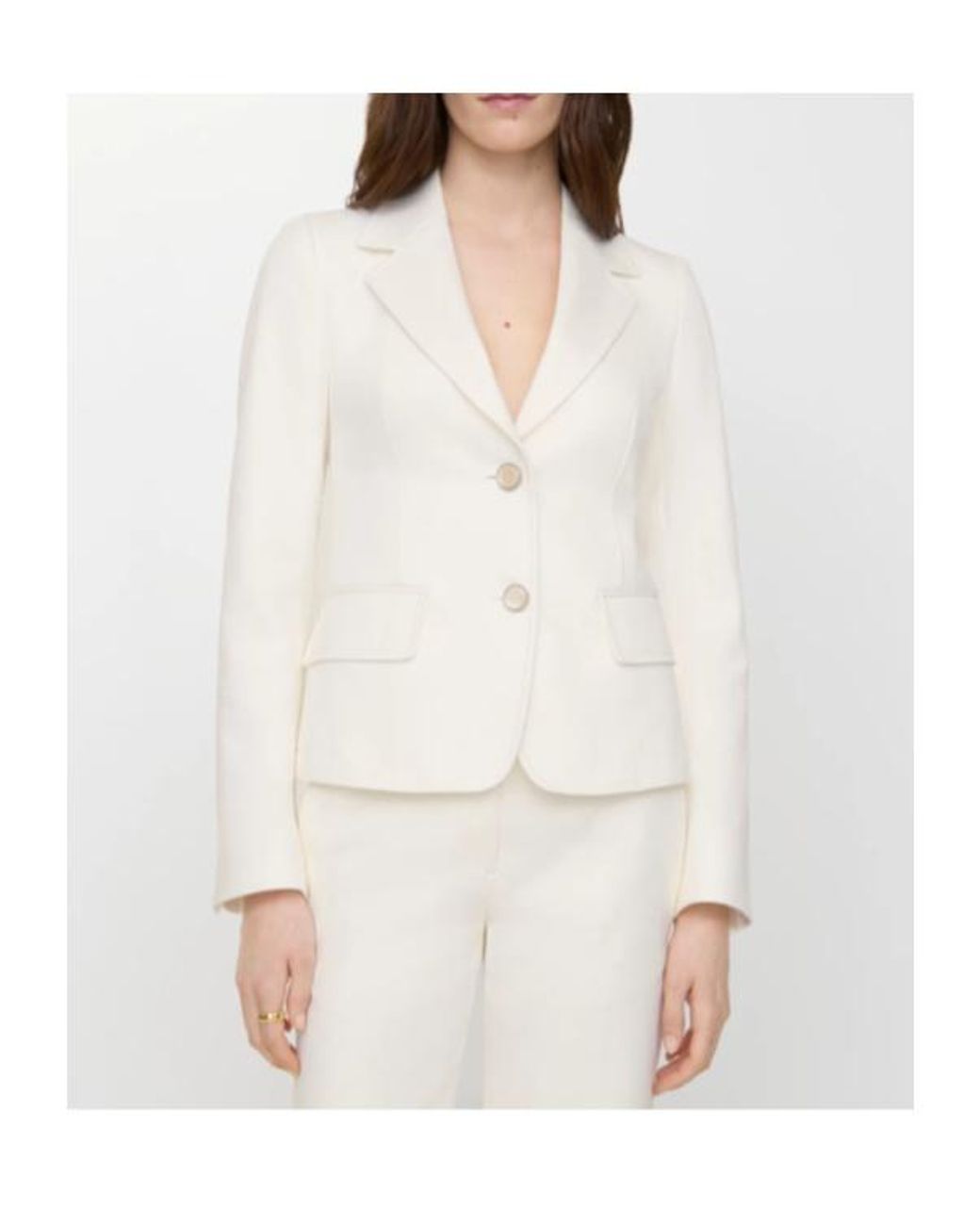 Burberry White Cotton Tailored Jacket
