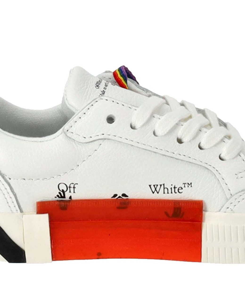 Off-White c/o Virgil Abloh Red Vulcanised Low-Top Sneakers