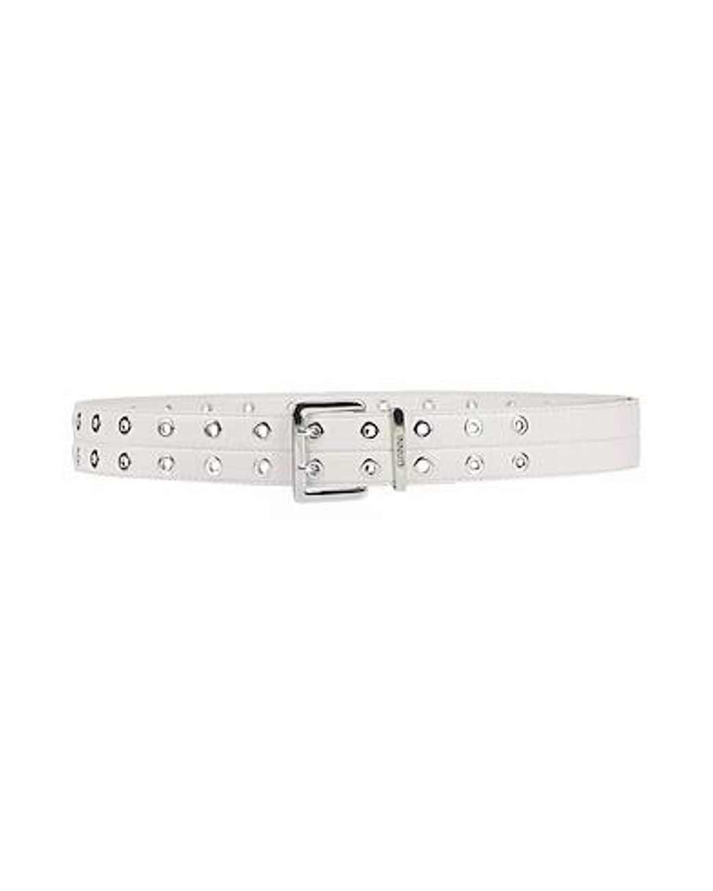 Ganni White Simple Leather Belt