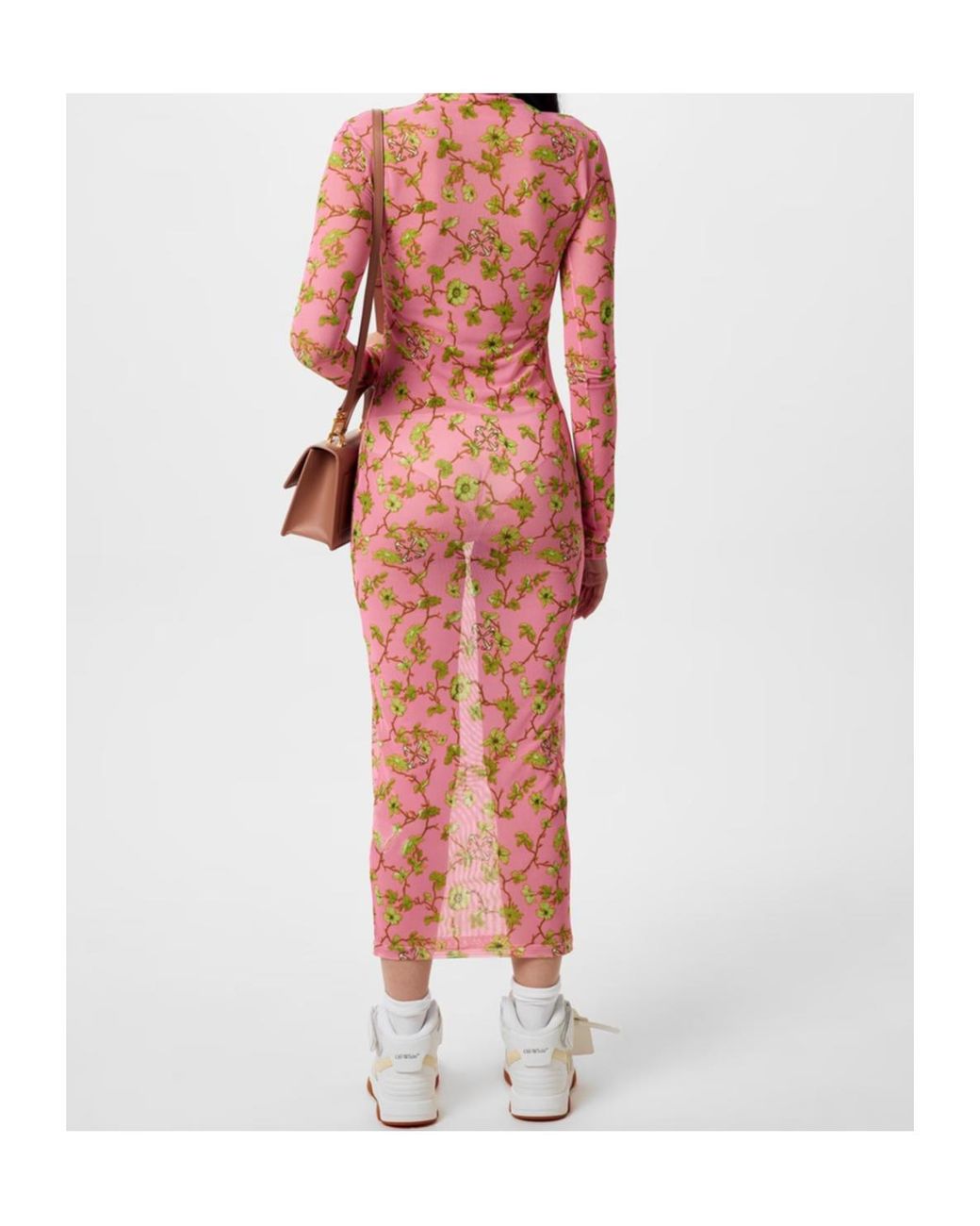 Off-White c/o Virgil Abloh Red Ramage Tulle Long Dress