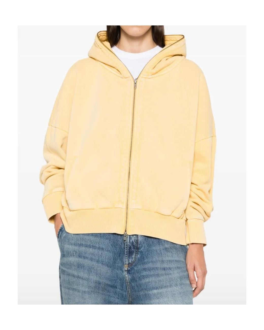 Entire studios Yellow Zip-Up Drop-Shoulder Hoodie for men
