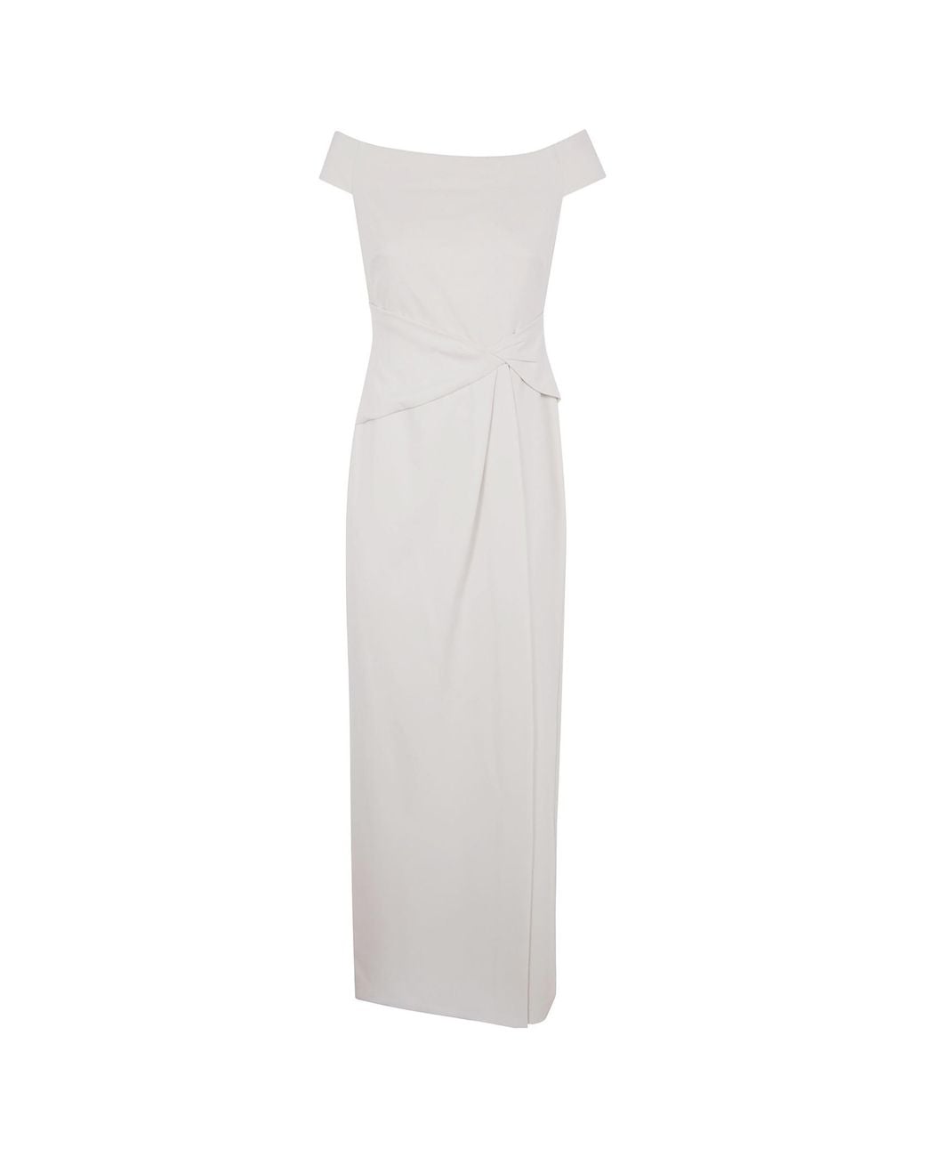 Ralph Lauren White Lauren Off-Shoulder Dress