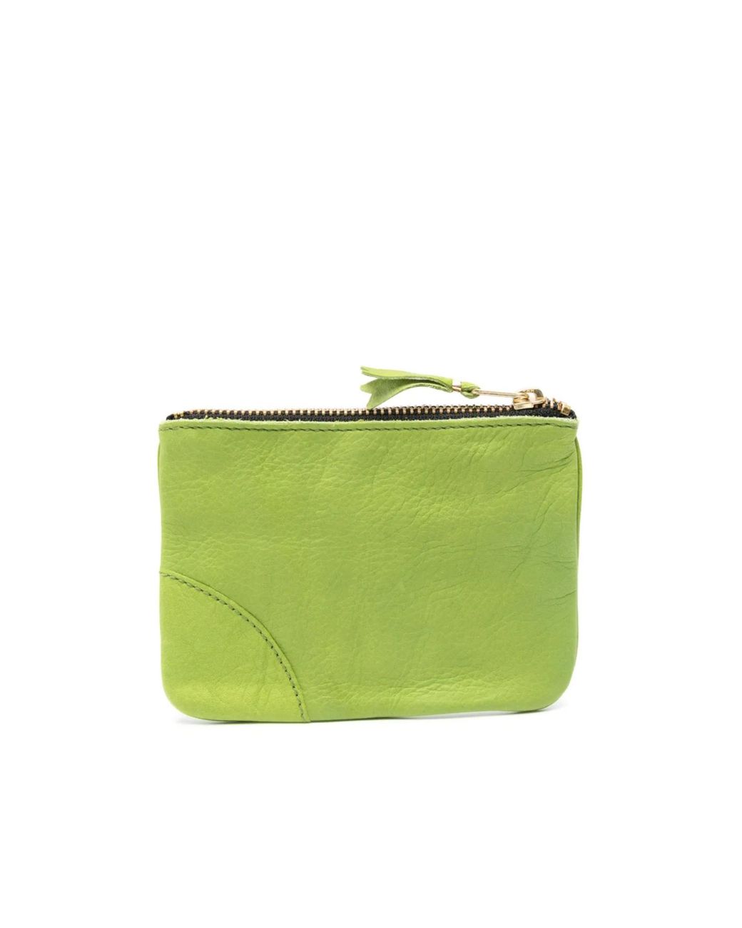 Comme des Garçons Green Washed Zip-Up Leather Pouch for men