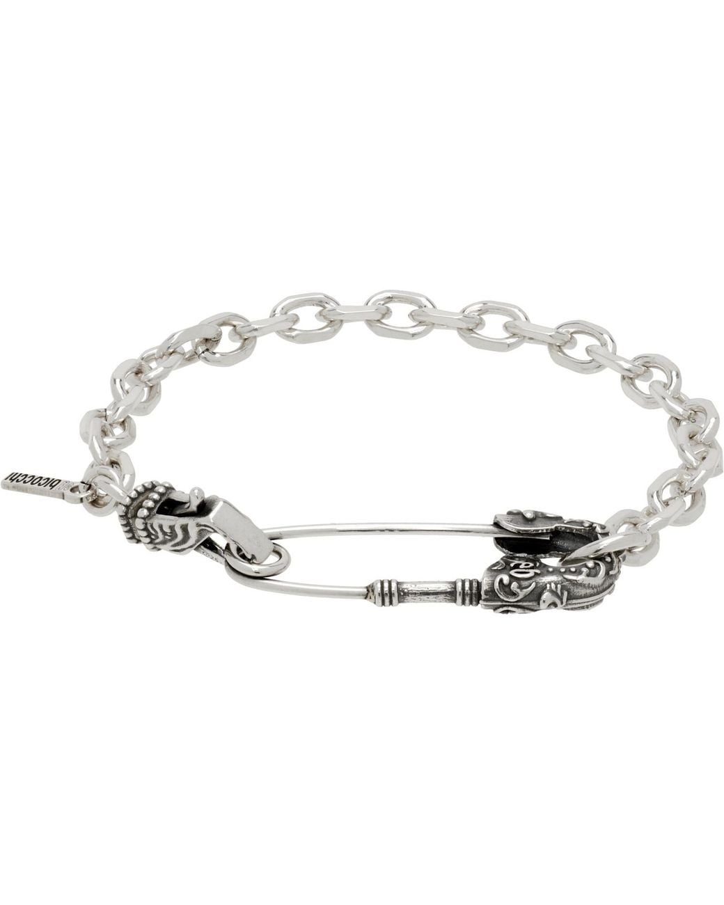 Emanuele Bicocchi White Arabesque Pin Bracelet for men