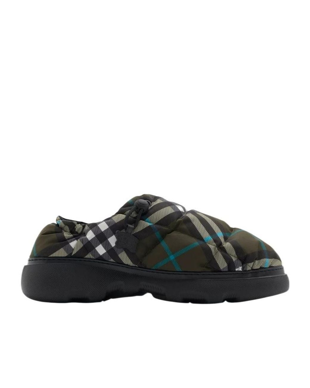 Burberry Black Check Printed Pillow Padded Slippers for men