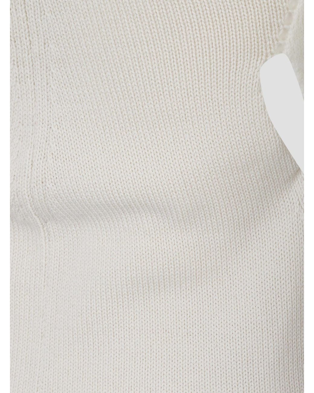 Rick Owens White Knitted Vest Top