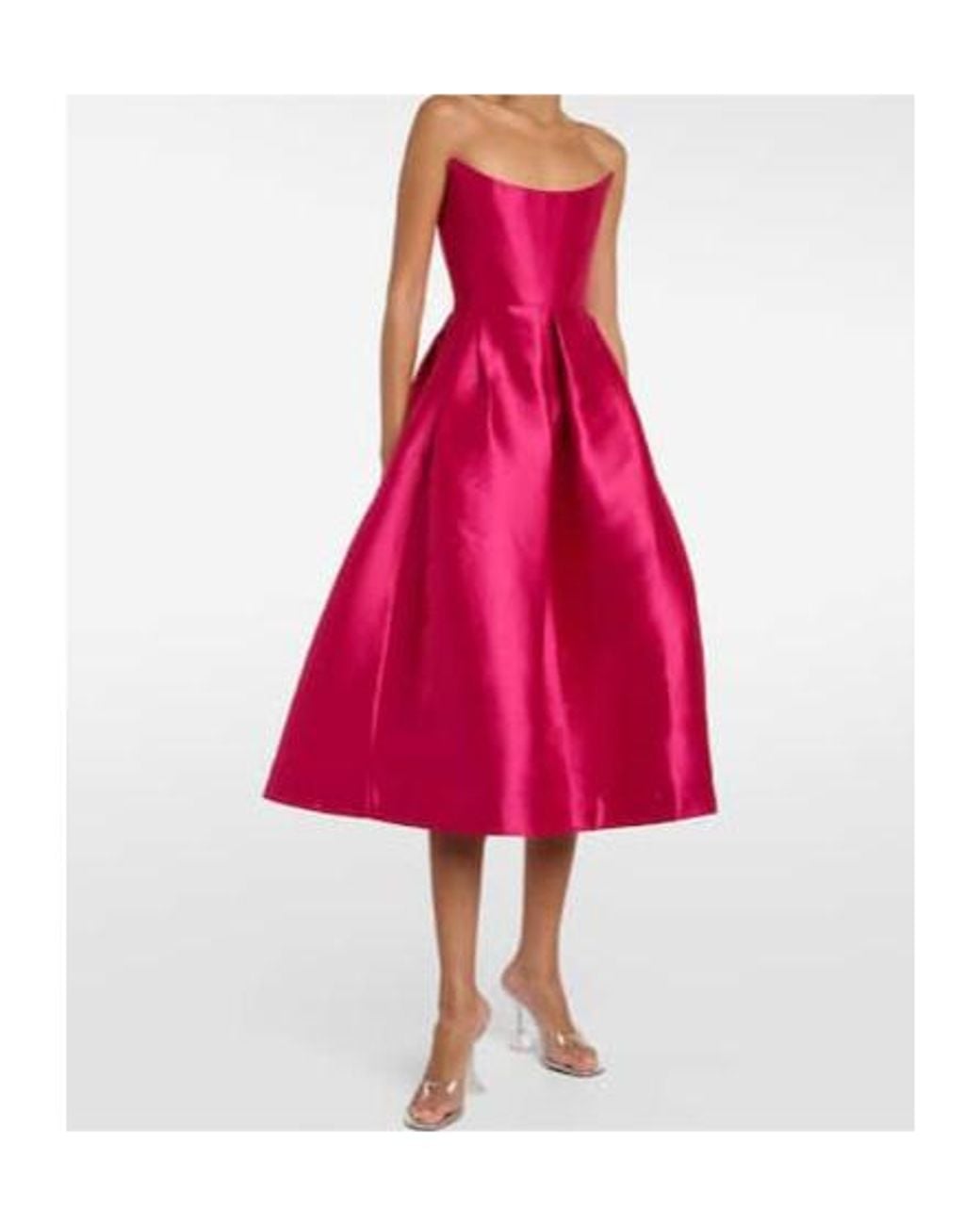 Alex Perry Red Strapless Midi Dress