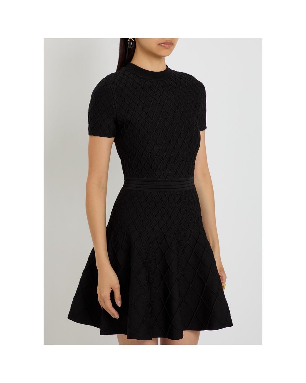 Balmain Black Diamond Knitted Dress
