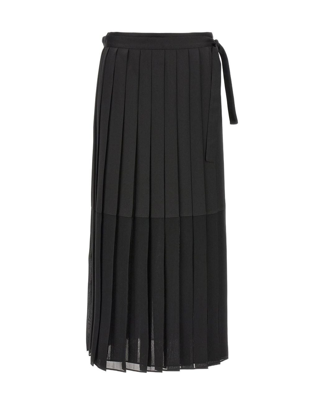 Fabiana Filippi Black Pleated Wrap Front Skirt