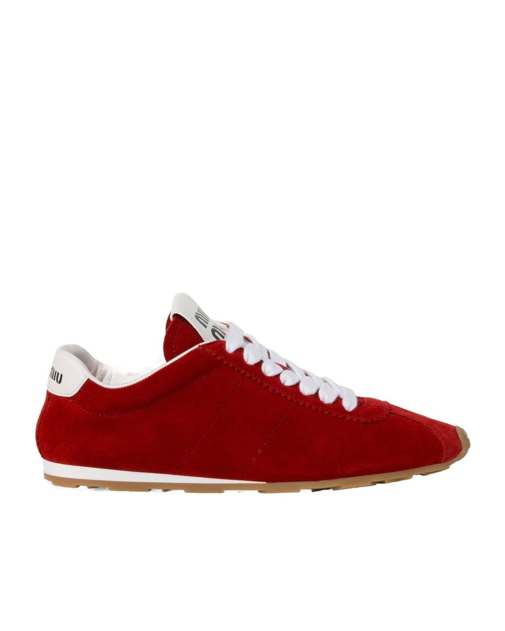 Miu Miu Red Suede Sneakers