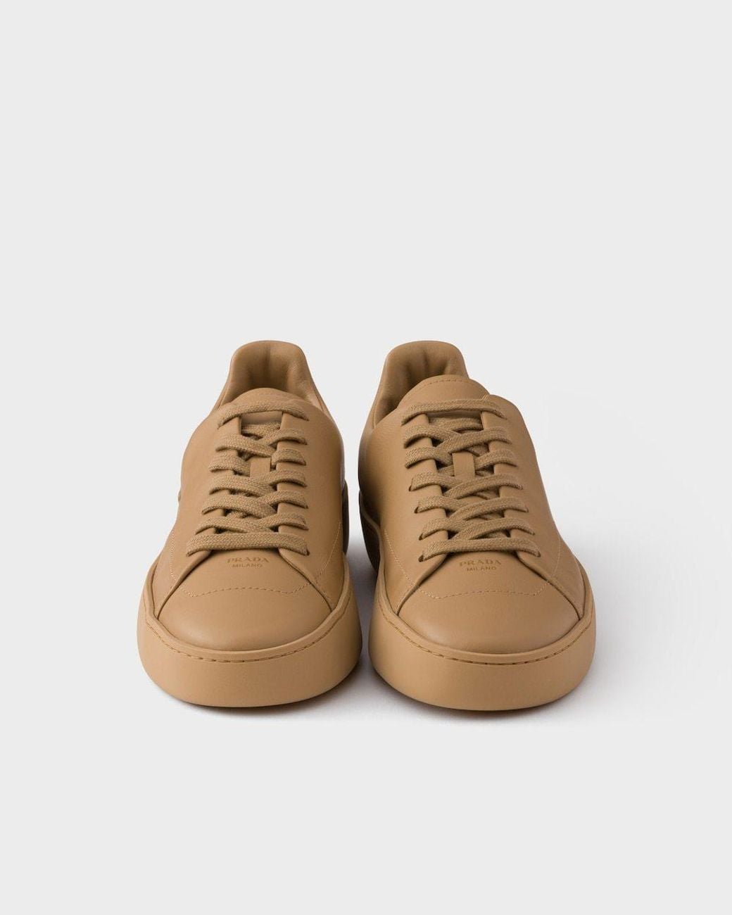 Prada Natural Lace-Up Sneakers