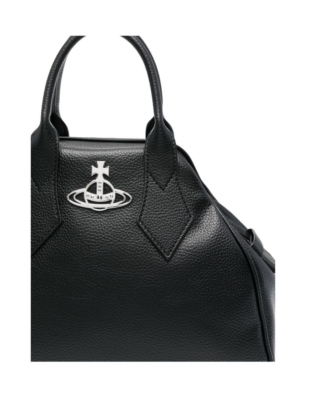 Vivienne Westwood Black Medium Yasmine Orb Plaque Tote Bag