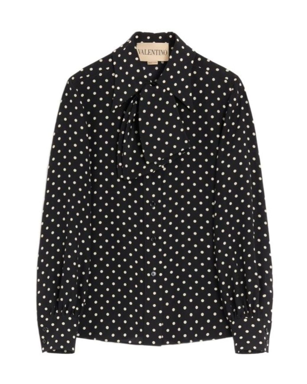 Valentino Black Polka Dot Printed Button-Up Shirt