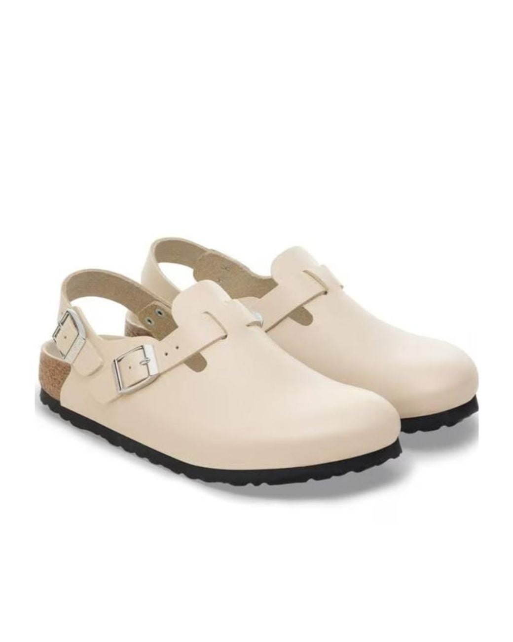 Birkenstock White Tokio Ii Buckled Slides