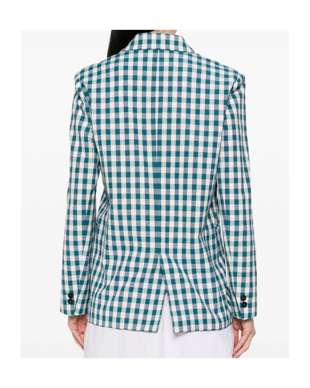 Forte_forte Blue Cotton Gingham Oversized Jacket