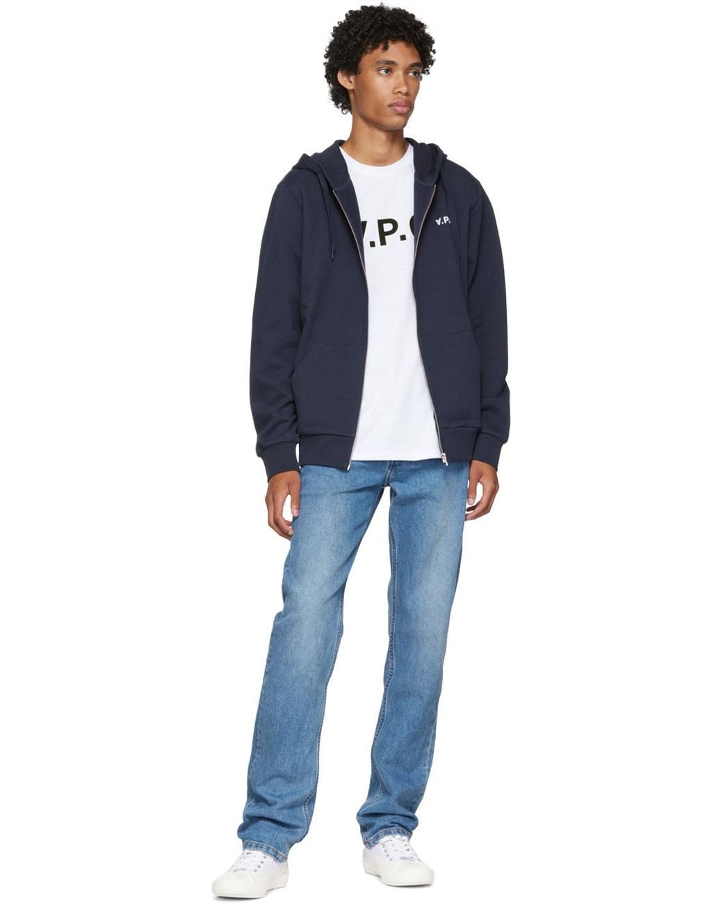 A.P.C. Blue Mid-Waist Washed Effect Jeans for men