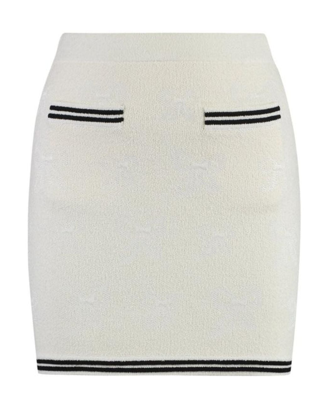 Self-Portrait Metallic Knitted Mini Skirt