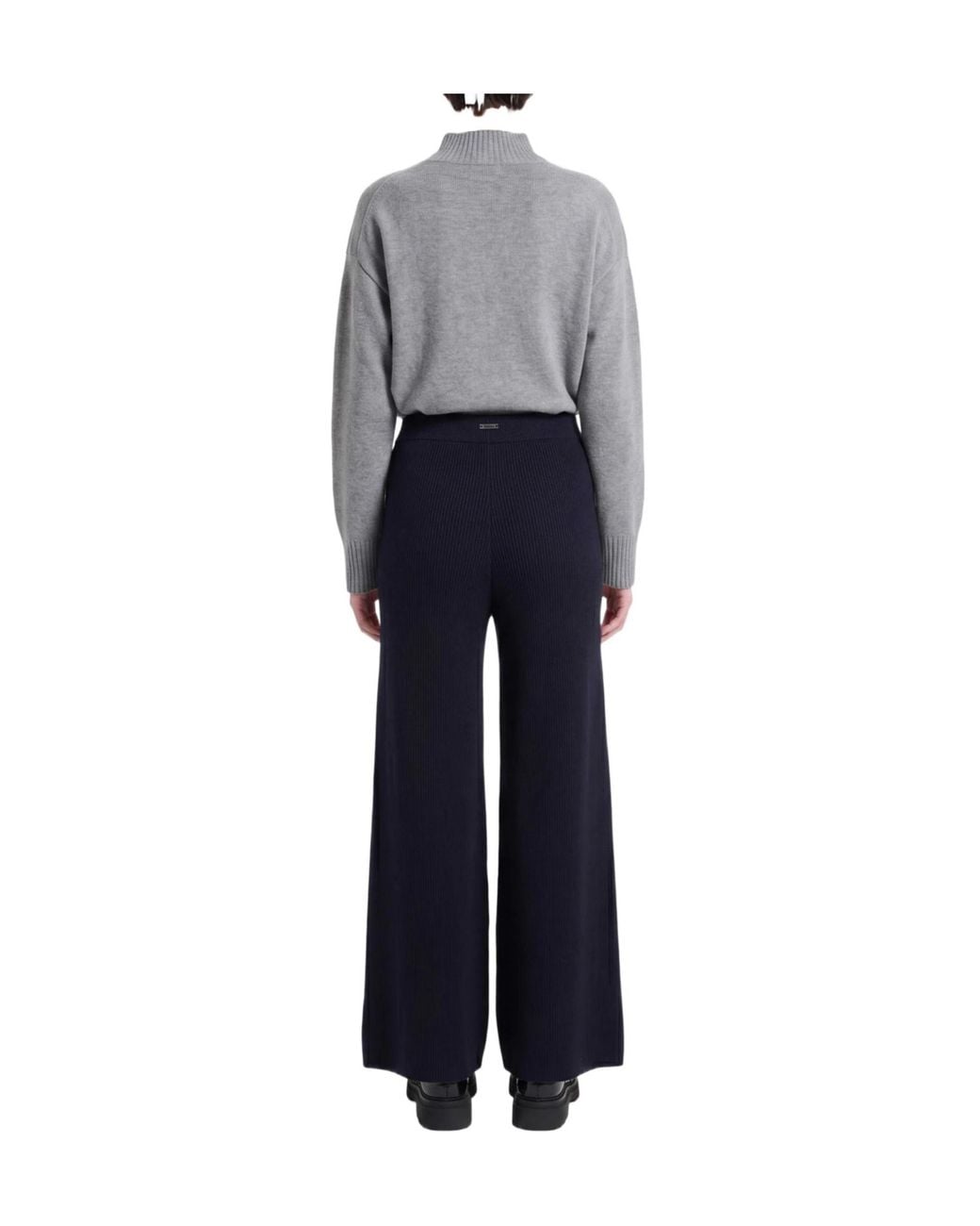 Max Mara Blue Loose-Fitting Knit Trousers