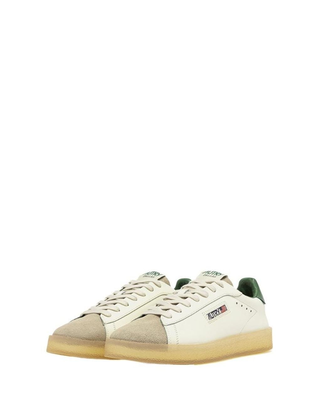 Autry White Dallas Lace-Up Sneakers for men
