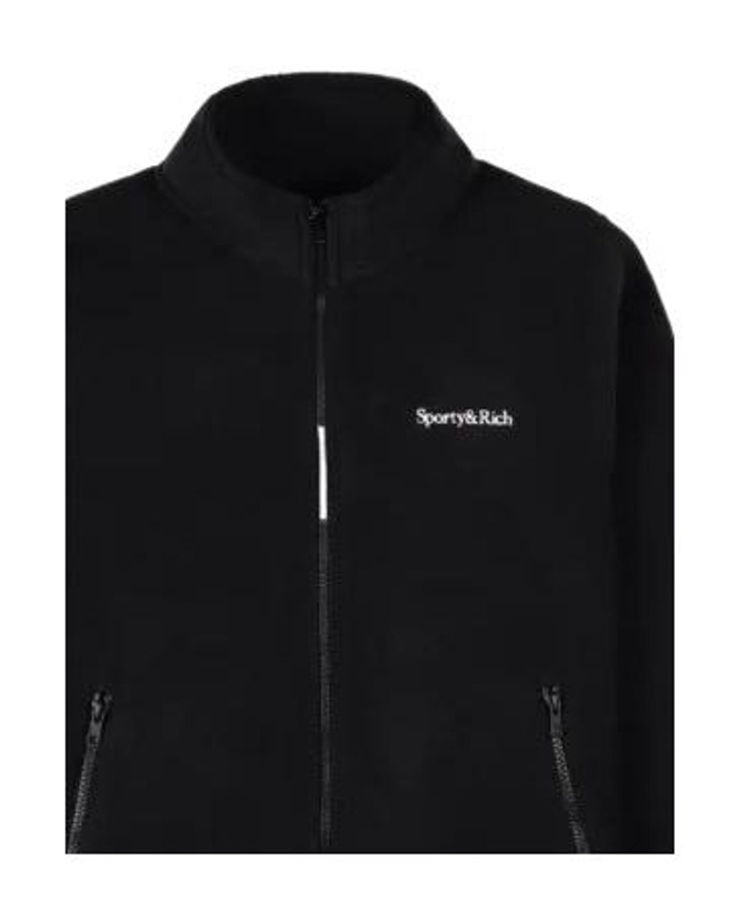Sporty & Rich Black Zip-Up Fleece Jacket