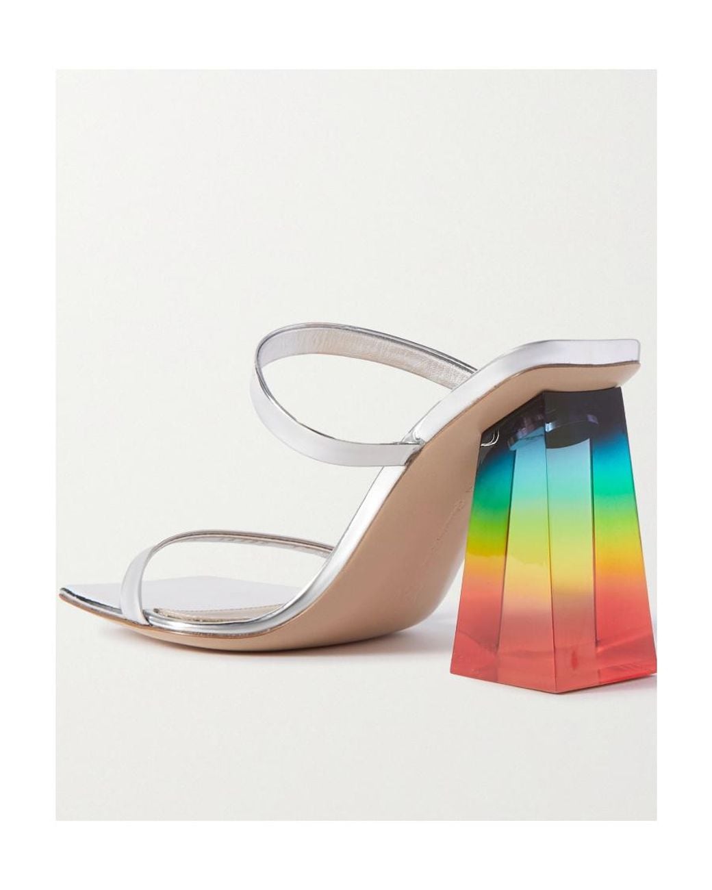 Gianvito Rossi White Logo High Heel Sandals