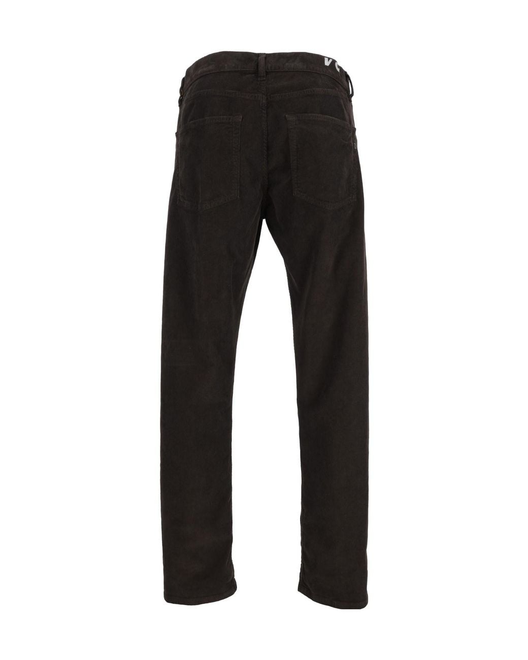 Dondup Black Turn-Up Hem Corduroy Trousers for men