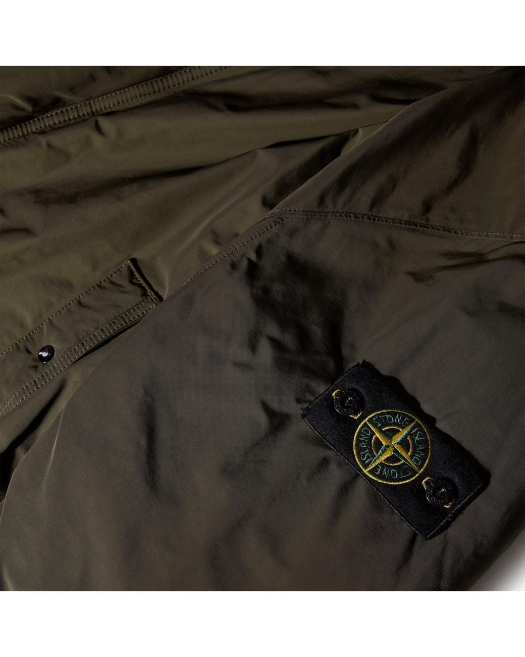 Stone Island Green Midlength Hooded Coat for men