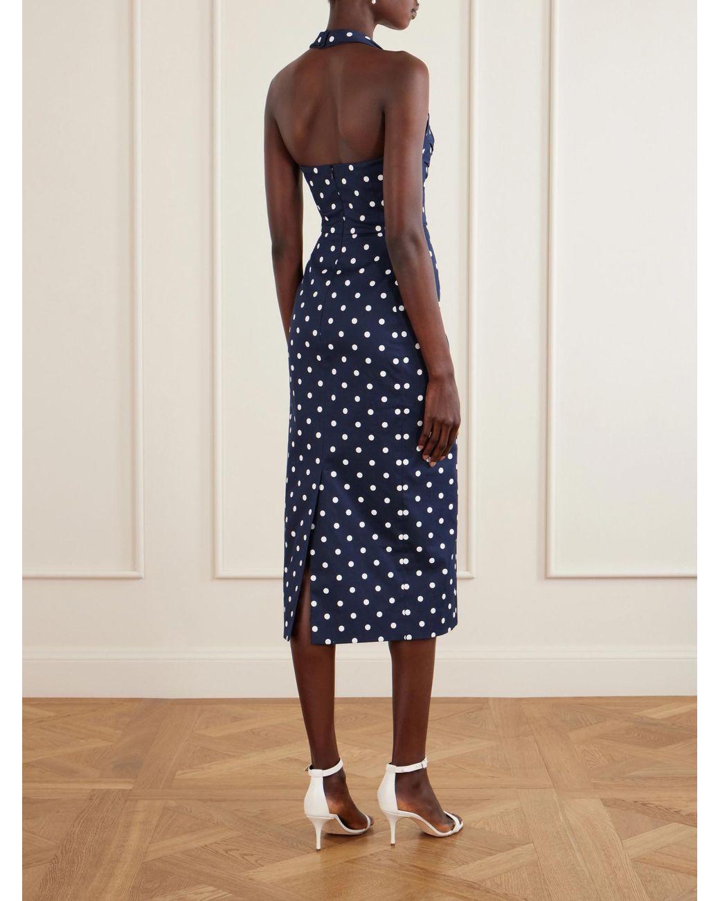 Carolina Herrera Blue Polka Dot Dress