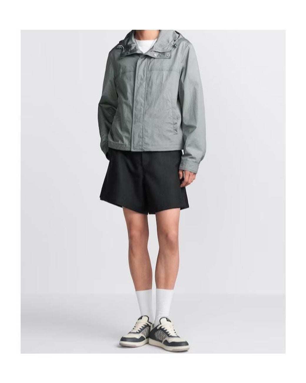 Dior Gray Handwritten Christian Windbreaker for men