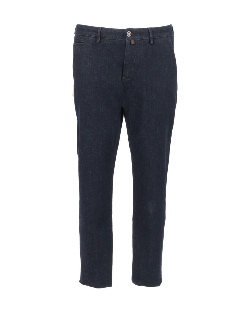 Jacob Cohen Blue Welt-Pockets Belt-Loops Trousers for men