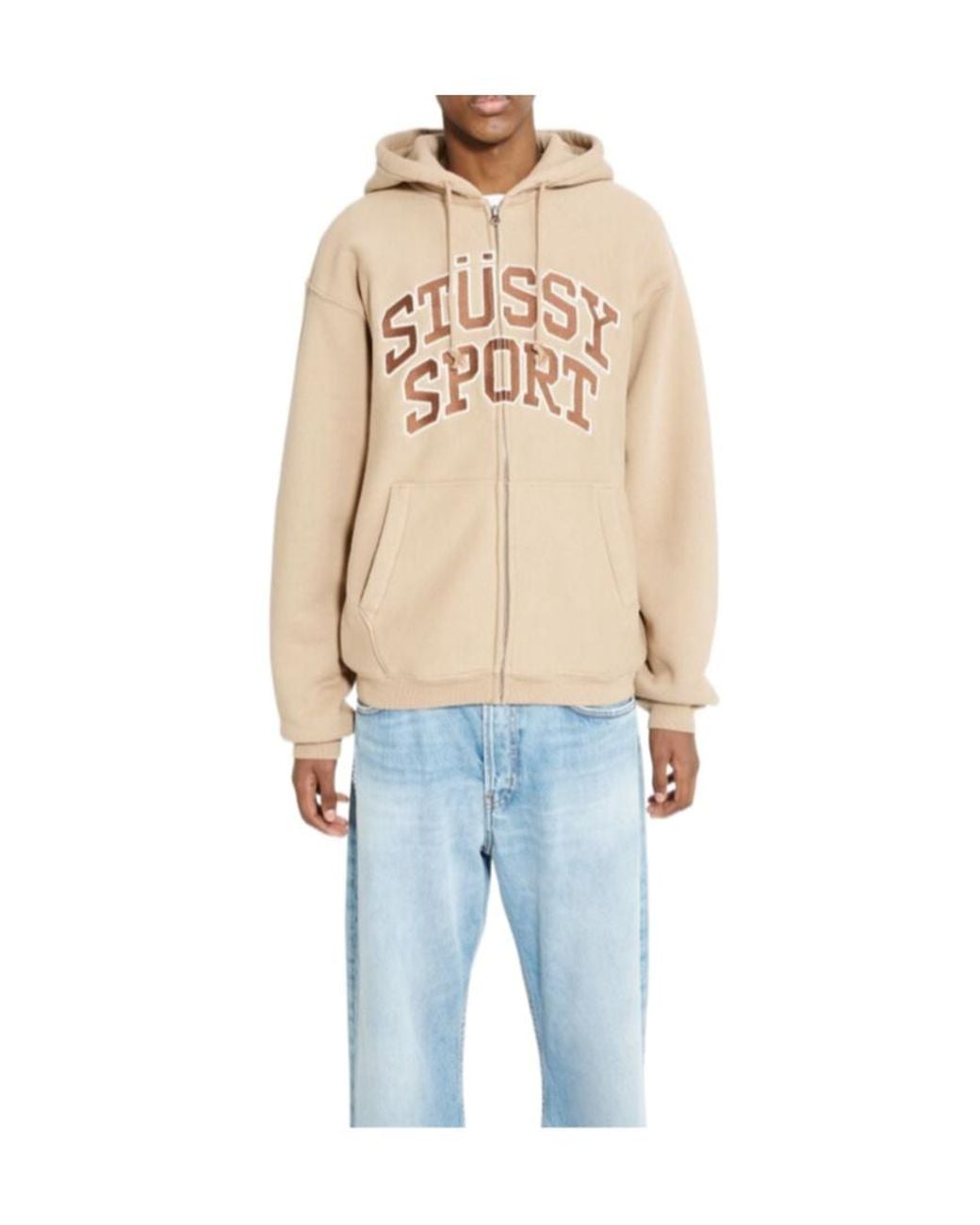 Stussy Blue Long-Sleeved Hooded Sweater for men