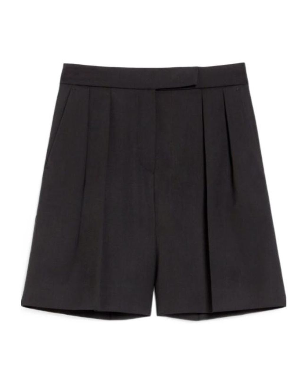 Max Mara Black Jessica Pleat Detailed Shorts