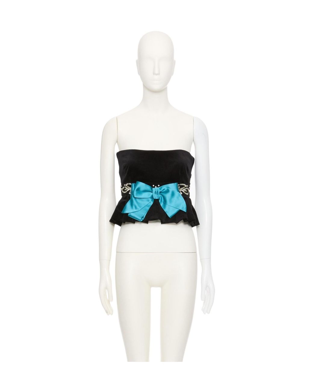 Valentino White Embroidered Velvet Top