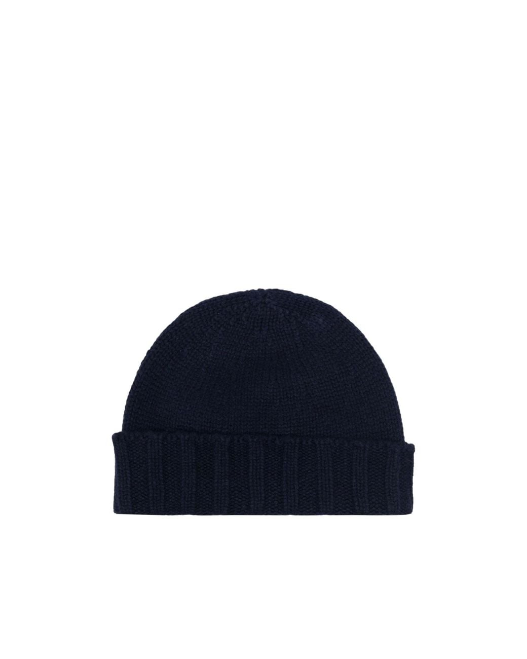 Drumohr Blue Cashmere Beanie Hat
