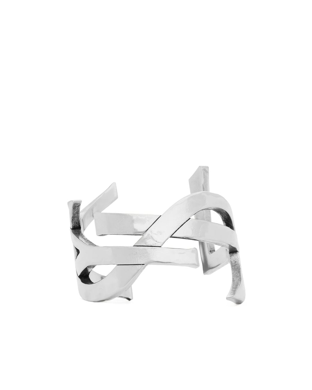 Saint Laurent White Cassandre Cuff