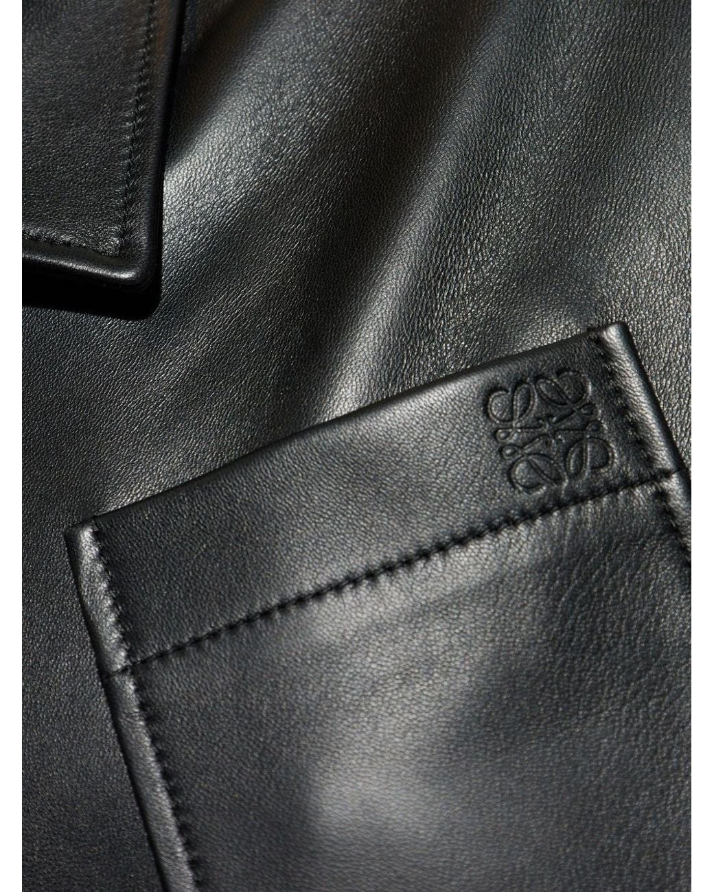 Loewe Black Lambskin Nappa And Nylon Twill Jacket for men