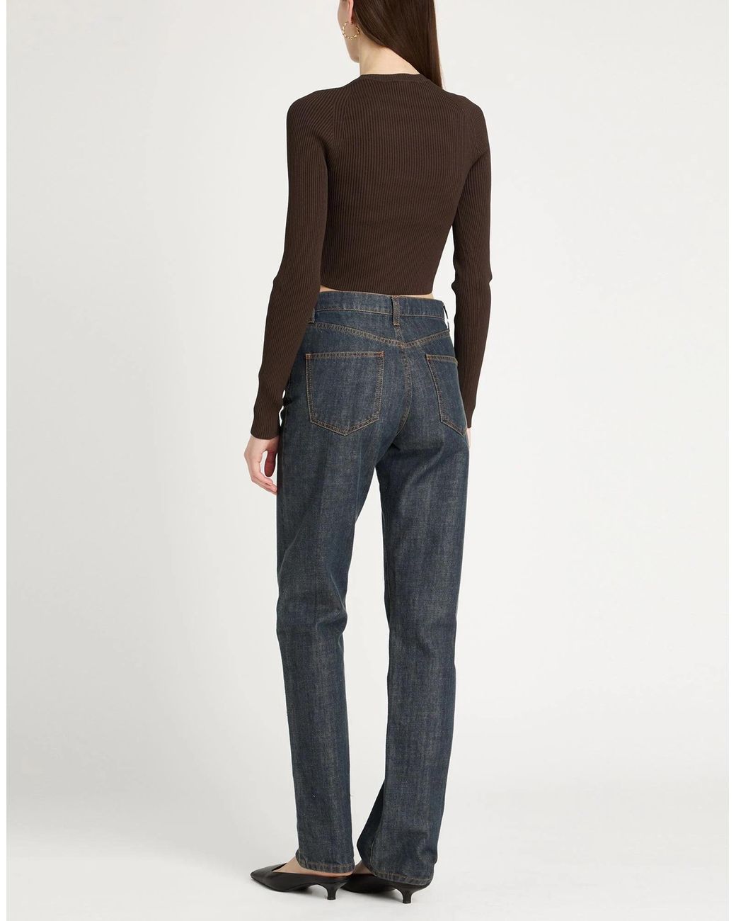 Max Mara Brown Solid Color Slim-Fit Knit Sweater