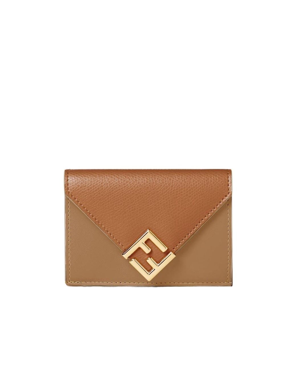 Fendi Brown Ff Diamonds Micro Trifold Wallet