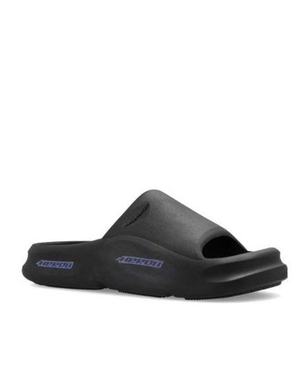 Heron Preston Black Square Toe Slip-On Slides for men