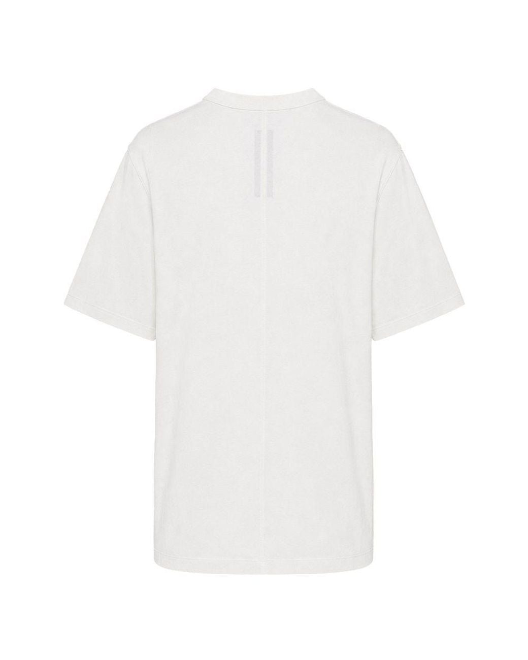 Rick Owens White Short-Sleeved Crewneck T-Shirt for men